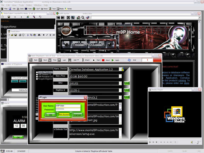 Cornolius Database Application Screenshot